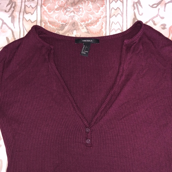 Forever 21 Deep V-Neck Long Sleeve - Picture 3 of 4